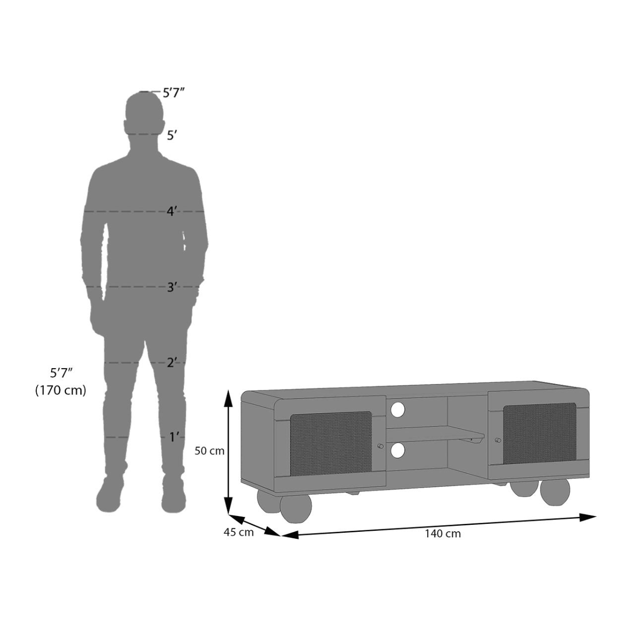 MetroSpace TV Unit Red Cedar - Image 6